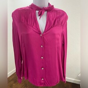 pearl hit pink blouse
